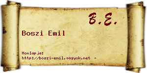 Boszi Emil névjegykártya